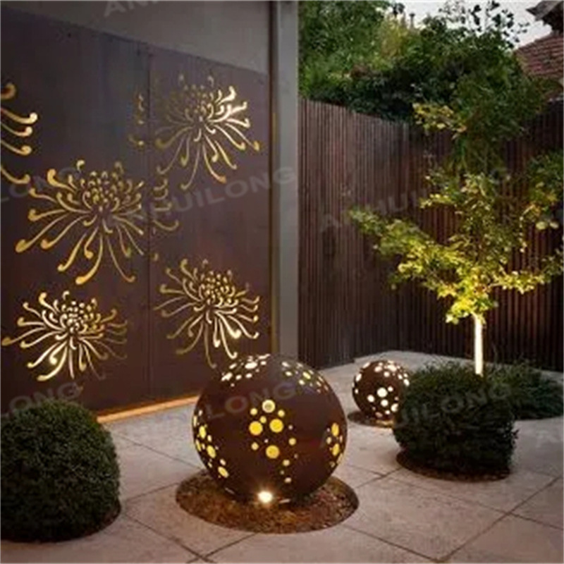 Industrial Style Corten Lamp For Park Project